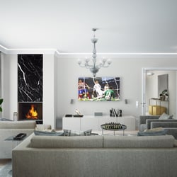 Wohnraum mit Kamin und TV-Lounge | PENTHOUSE HS536 | Dortmund