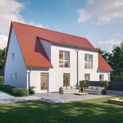 Haus für mehrere Familien, Patio mit Terrasse