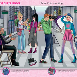 Lern- und Stickerheft „Du Bist Supermodel“, Szene beim Fotoshooting, für Norma