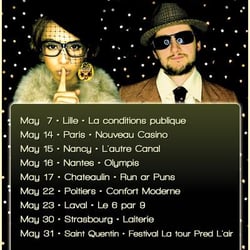 Design diverser Flyerformate für die Frankreich-Tour von Yarah Bravo und DJ Vadim