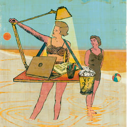 Beach, Work, Life Balance,. Für das Magazin Psychologie Heute