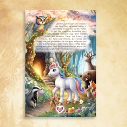 Kinderbuch- Illustration aus „Einhorn Nelly und die Suche nach dem gestohlenen Kristallherz“