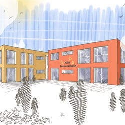Kita Neubau, Illustration für die Imagebroschüre eines Projektentwicklers