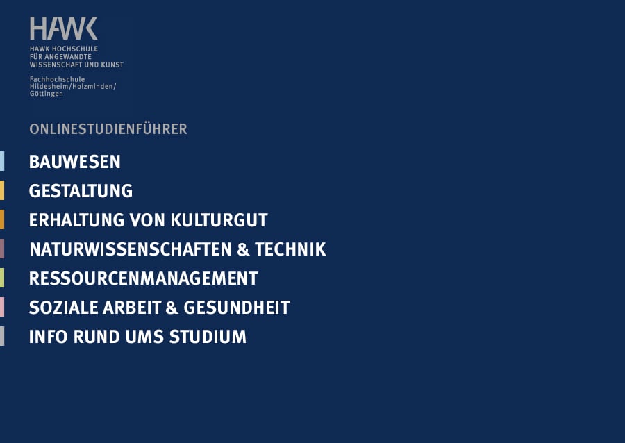 HAWK Onlinestudienführer, Startseite
