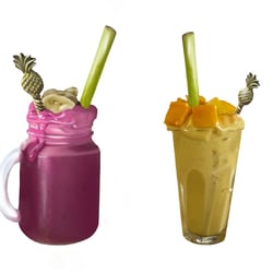 digital erstellte illustrationen zweier smoothies für ein menü der bar von Aloita Resort auf den Mentawai Islands