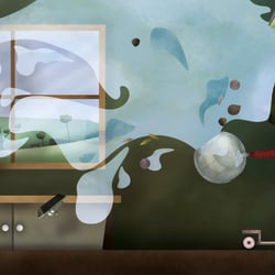 Der Protagonist stiehlt das Aquarium eines Fisches