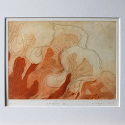 Amorph II (rot, 2/3), 2016, Radierung, Aquatinta auf Bütten, 27,5cm x 21cm