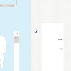 Bei der Neuentwicklung der Signaletik bzw des Orientierungssystem übernehmen wir das Design.