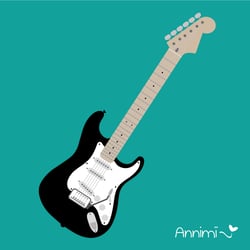 Vektorillustration einer Fender Stratocaster „Blackie“