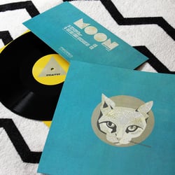 Moon – illustration, 12″ LP design, motion graphics