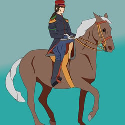 Militar girl with horse