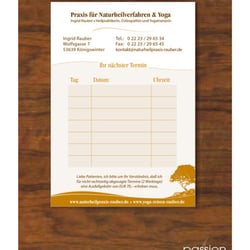 Terminzettelgestaltung für eine Naturheilpraxis