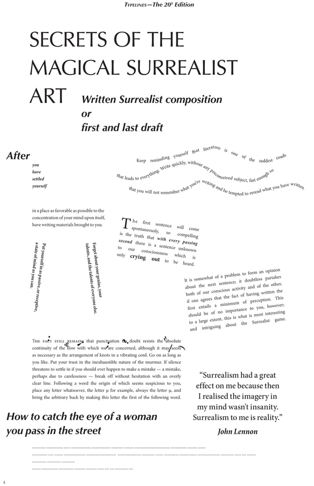 Typelines – Das surrealistische Manifest (André Breton)