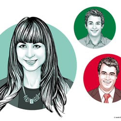 Portraitillustrationen für den aktuellen Geschäftsbericht der CreditPlus Bank AG.