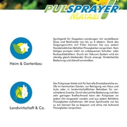Matabi Pulsprayer – Handzettel