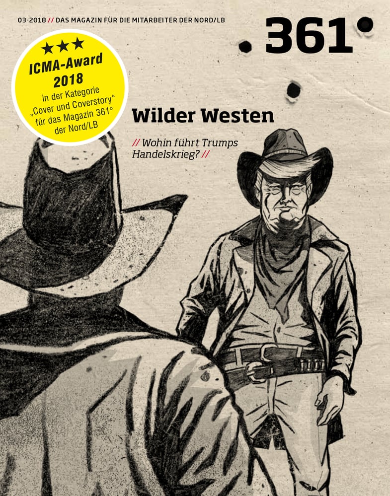 Cover- und Leitartikel-Illustration für das Magazin 361° der Nord LB