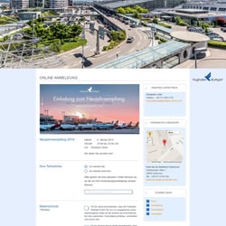 Gestaltung der Veranstaltungsseite des Flughafen Stuttgart