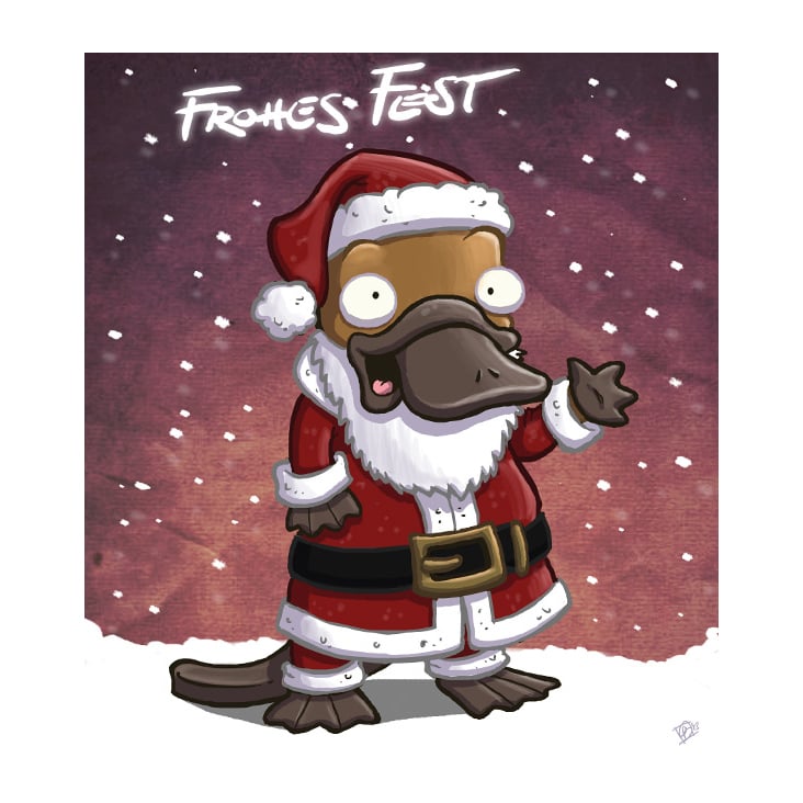 Weihnachtsgruß Schnabeltier für Kunden