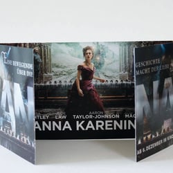 Klappflyer mit Silberdruck für den Film „Anna Karenina“