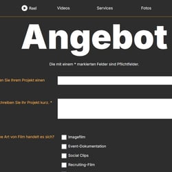 Ein individuelles Angebotsformular erleichtert die Kontaktaufnahme für Kund*innen.