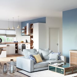 3D INNENRAUMVISUALISIERUNG – WOHNZIMMER – MARITIME