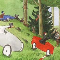 Illustration für das Pixibuch „Was für ein Theater“ von Tobias Aufmkolk, erscheint 2009 im Carlsen Verlag