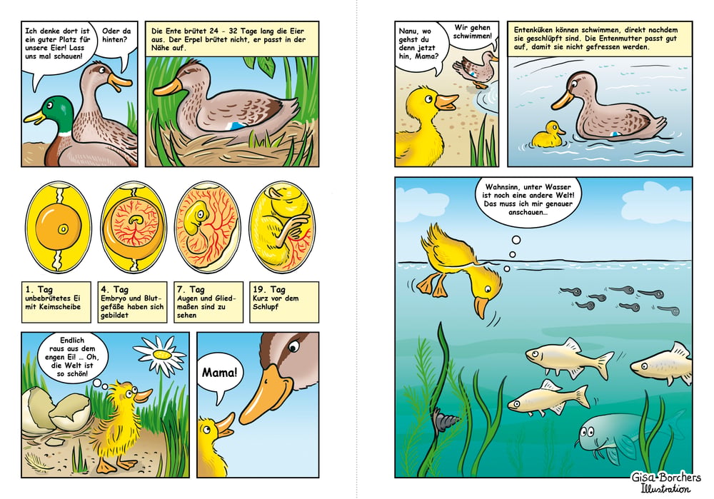 Comic Stockenten