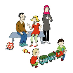 Illustrationen für Flyer Familienzentrum
