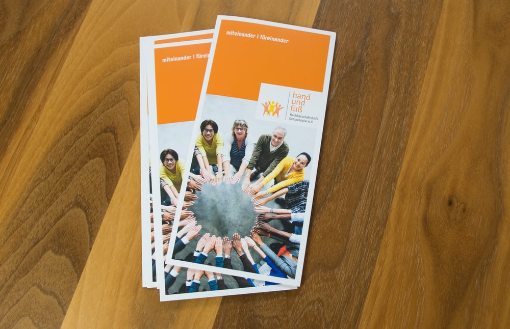 Imageflyer Verein Hand und Fuß, Brensbach; Gestaltung designbüro14