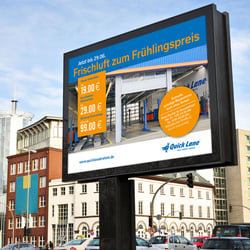 Werbung für eine Werkstattkette