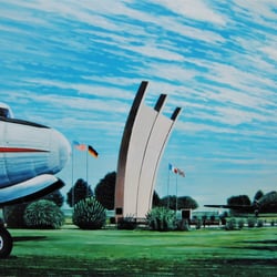 Luftbrückendenkmal Rhein Main Airbase, Acryl auf Sperrholzplatte.