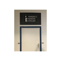 Werbeschild für Handels Kerzen Atelier