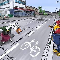 Panel Artwork – Fahrradweg in der Niederwiesenstraße in Villingen