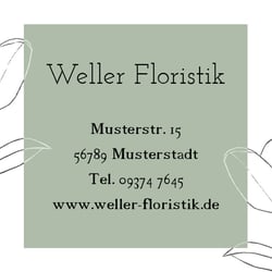 „Weller Floristik“ Visitenkarte Rückseite