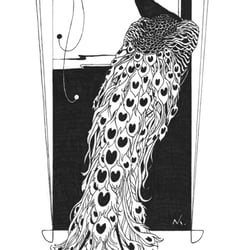 „Pfau“, Fineliner auf A4 Papier, 2020