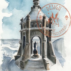 Kaiser Wilhelmdenkmal – Illustration für ein regionales Kochbuch mit internationalen Gedenk- und Feiertagen
