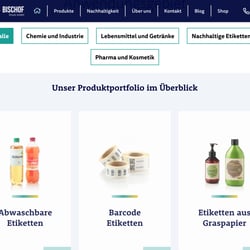 Website Relaunch Bischof Druck // Filterfunktion mit Teasern zu den Produkten