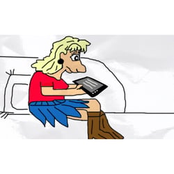 Frau mit IPad