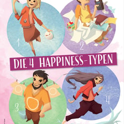 Bewusster Leben: Illustrationen für 4 Happiness-Typen