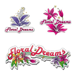 Florale Logoentwürfe für einen Gartenbaubetrieb