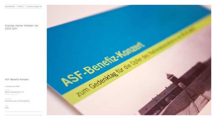 ASF-Benefiz Konzert – Gestaltung der Einladungskarte