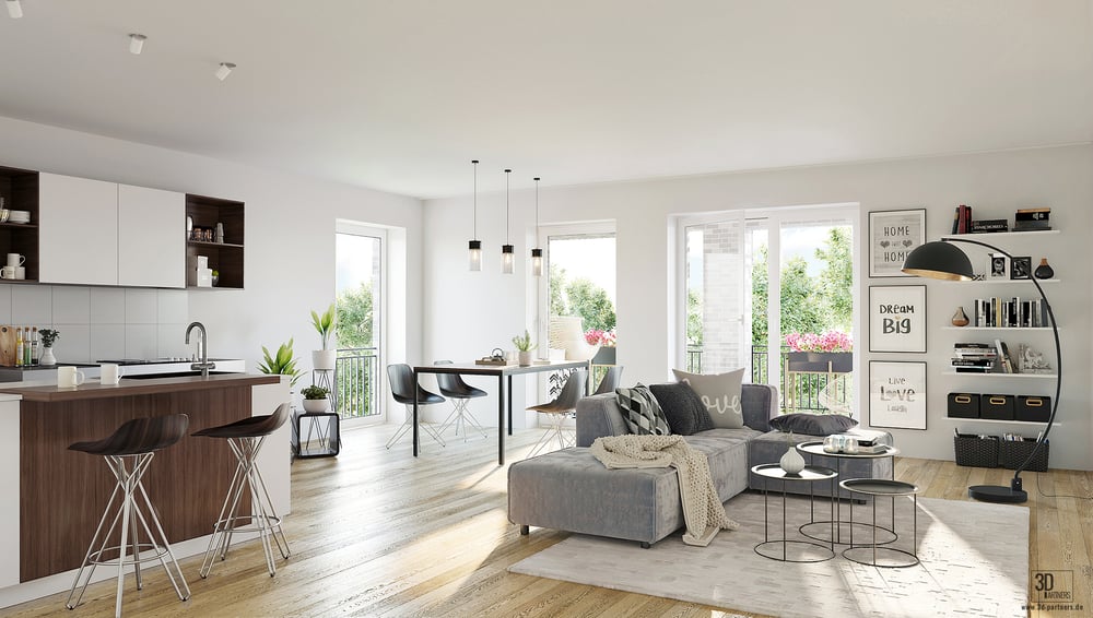 3D INNENRAUMVISUALISIERUNG – WOHNZIMMER