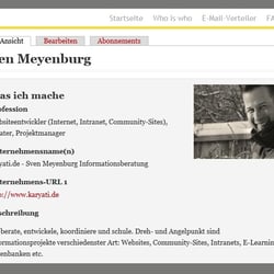 Die Detailansicht eines Profils