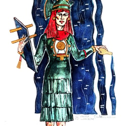 Chalchiuhtlicue 30×20cm Aquarelle, 2022