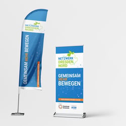 Beachflag und Rollup Netzwerk Dresden Nord
