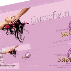 Sabai – Anzeigen, Einladungen, Gutscheine, Visitenkarten, Bonuskarten