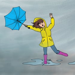 Mädchen im Sturm