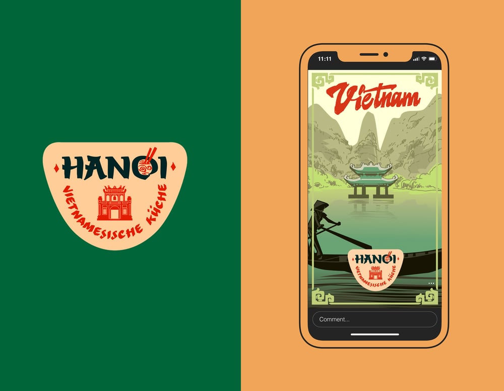 Logo-Design und Animation für ein vietnamesisches Restaurant „Hanoi“