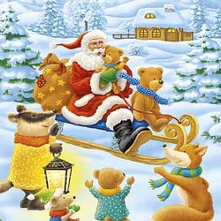 Adventskalender „Santa mit Tieren“