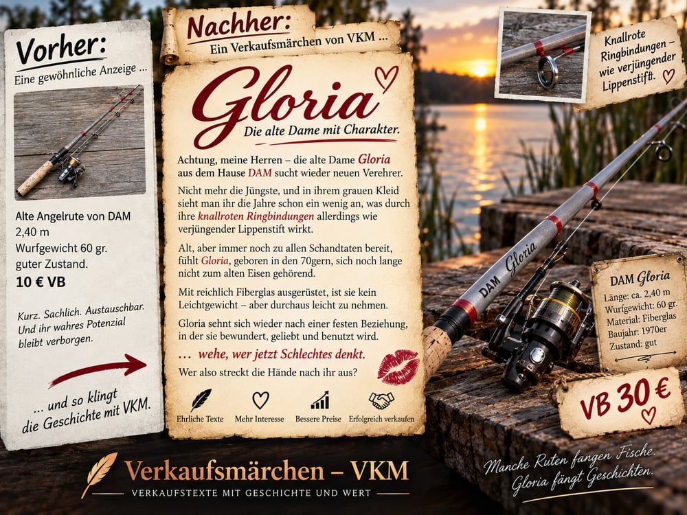 Gloria – Verkaufstext mit Storytelling